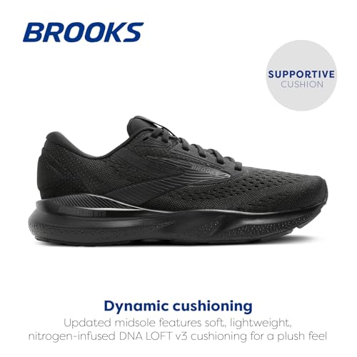 Brooks Men’s Adrenaline GTS 24 Supportive Running Shoe - Black/Black/Ebony - 10 Medium