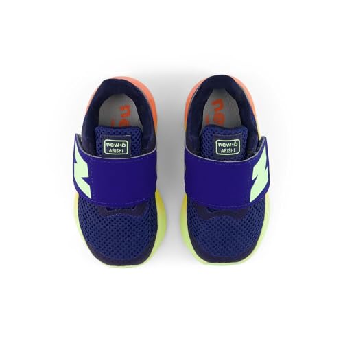 New Balance Kid's Fresh Foam Arishi V4 Hook & Loop Running Shoe, Blue Oyster/Afterglow, 2 Infant