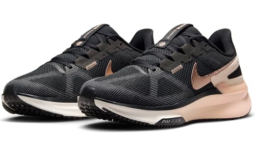 Nike Structure 25 Women's Road Running Shoes (DJ7884-008, Black/Crimson Tint) Size 6.5