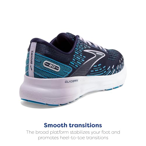 Brooks Women's Glycerin 20 Neutral Running Shoe - Peacoat/Ocean/Pastel Lilac - 5 Medium