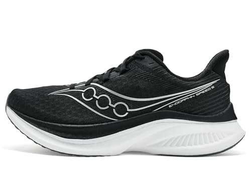 Saucony Women's Endorphin Speed 5 Sneaker, Black/White, 8