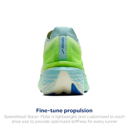 Brooks Unisex Hyperion Elite 4 PB, Neutral Race Running Shoe, Men & Women - Bluewash/Green Gecko/Cobalt - 5.5 Medium