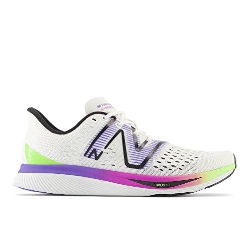 New Balance Women's FuelCell SuperComp Pacer V1 Running Shoe, White/Electric Indigo/Thirty Watt, 6.5 W