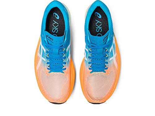 ASICS Unisex METASPEED Sky+ Running Shoes, 11.5M / 13W, Orange POP/Island Blue