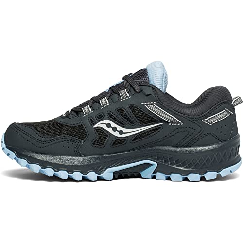 Saucony Women's Excursion Tr13 Trail Running Shoe, Black/Light Blue, 8