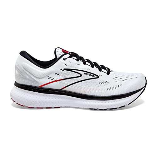 Brooks Men's Glycerin 19 Neutral Running Shoe - White/Black/Red - 15