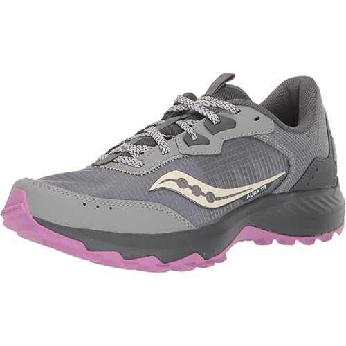 Saucony Women's Aura Tr Sneaker, Fossil/Grape, 11