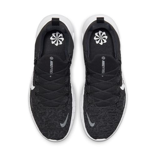 Nike Men's Free Rn 5,0 2021 Running Shoe, Black White Dk Smoke Grey, 8