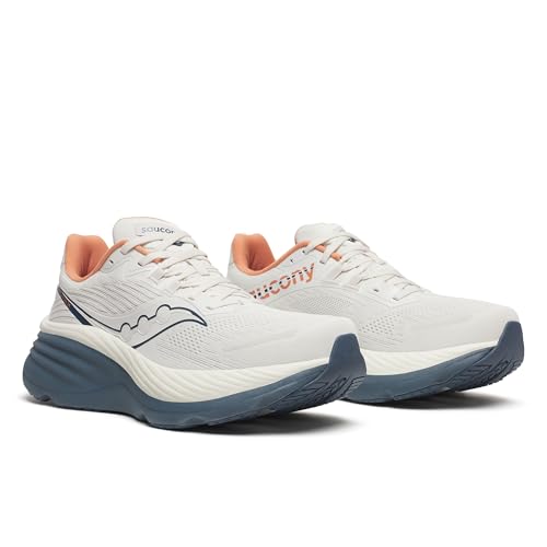 Saucony Men's Hurricane 24 Sneaker, Vanilla/Dusk, 11.5