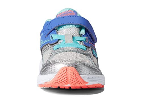 Saucony Baby Girl's Cohesion 14 A/C (Toddler) Silver/Periwinkle/Turquoise 7 Toddler M