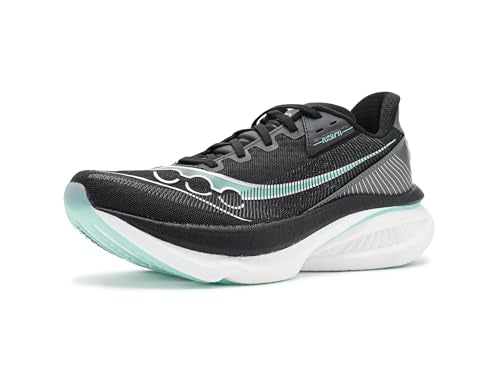 Saucony Women's Endorphin Azura Sneaker, Black/Aqua, 9
