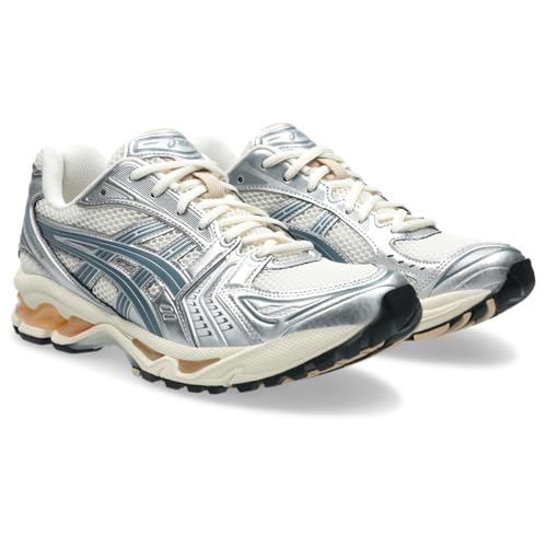 ASICS Gel-Kayano 14 Unisex Sneakers, Cream/Ironclad, 10 US Women/8.5 US Men
