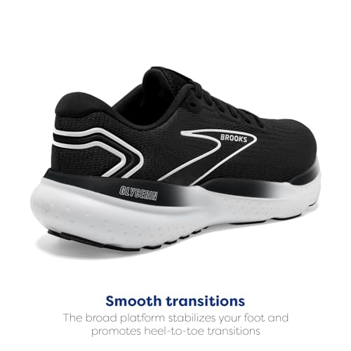 Brooks Men’s Glycerin 21 Neutral Running Shoe - Black/Grey/White - 9 Wide