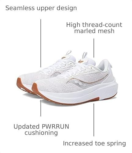 Saucony Echelon 9, Running Shoe Womens, White/Gum, 5