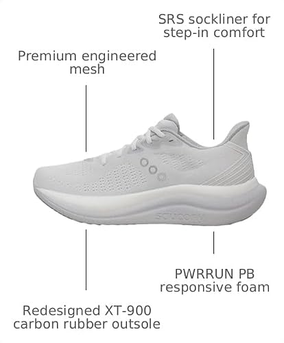 Saucony Men's Triumph 23 Sneaker, White/Cloud, 12
