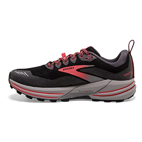 Brooks Women’s Cascadia 16 GTX Waterproof Trail Running Shoe - Black/Blackened Pearl/Coral - 7.5 Medium
