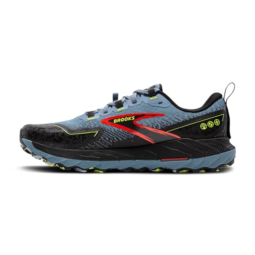 Brooks Men’s Cascadia 18 Mountain Trail Running Shoe - Citadel/Ebony/Lime - 9.5 Medium - alternate view 5