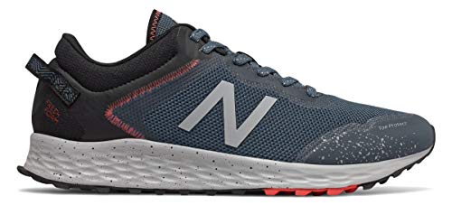 New Balance Men's Fresh Foam Arishi V1 Trail Running Shoe, Stone Blue/Black/Toro Red, 10 XW US