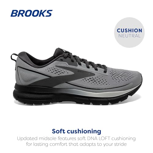 Brooks Men’s Trace 3 Neutral Running Shoe - Grey/Black/Ebony - 7.5 Medium
