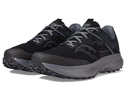 Saucony Men's Ride 15 Tr Trail Running Shoe, Black/Charcoal, 9.5