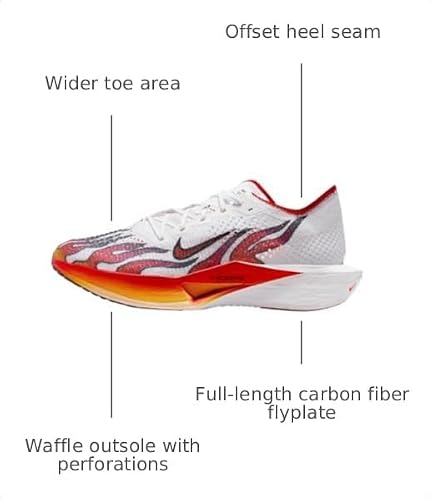 Nike Vaporfly 3 Men's Road Racing Shoes (HQ3504-100, White/Black/University Red/Habanero Red) Size 7