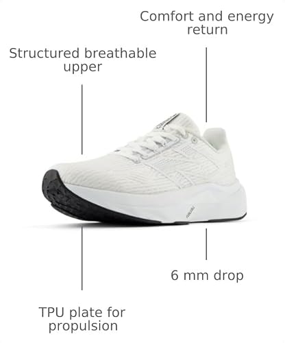 New Balance Women's FuelCell Propel V5 Running Shoe, White/White/Black, 7 Wide