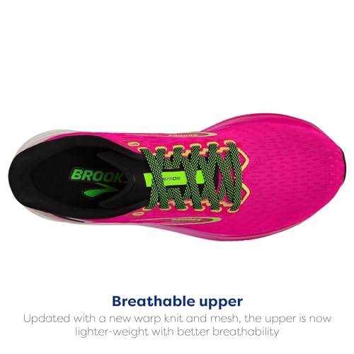 Brooks Women’s Hyperion Neutral Running Shoe - Pink Glo/Green/Black - 6 Medium