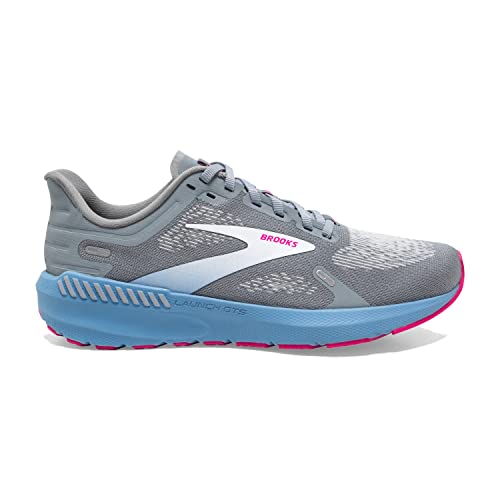 Brooks Women’s Launch GTS 9 Supportive Running Shoe - Grey/Blue/Pink - 12 Medium