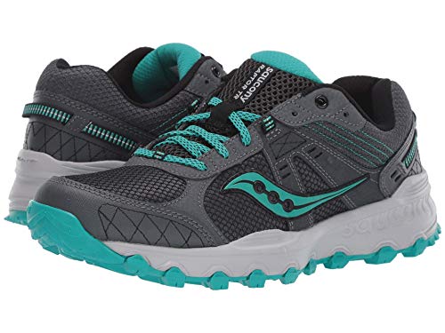 Saucony Women's Grid Raptor TR 2 Running Shoe, Charcoal/Teal, 8.5