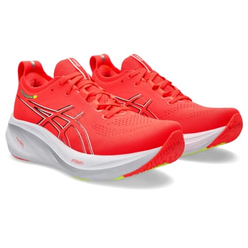 ASICS Women's Gel-Nimbus 26 Running Shoe, 13, Sunrise RED/Pure Silver
