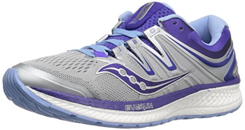 Saucony Women's Hurricane ISO 4 Running Shoe, Grey/Purple, 6 Medium US