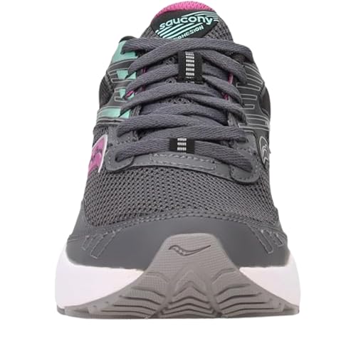 Saucony Women's Cohesion 15 Sneaker, Shadow/Razzle, 7.5 Wide