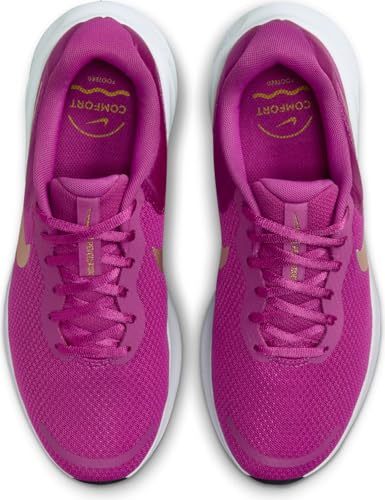 Nike Men's Revolution 7 Women's Road Running Shoes, Hot Fuchsia MTLC Red Bronze White Black, 8