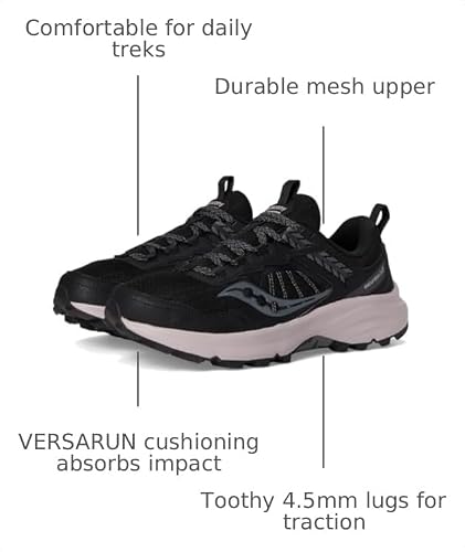Saucony Women's Excursion Tr17 Sneaker, Black/Woodrose, 9