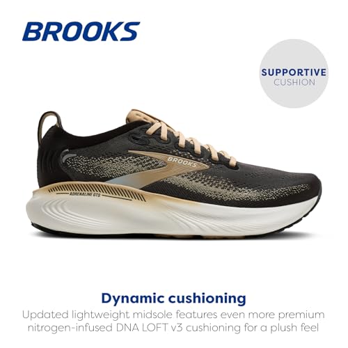 Brooks Men’s Adrenaline GTS 25 Supportive Running & Walking Shoe - Phantom/Starfish/Coconut - 10.5 Medium