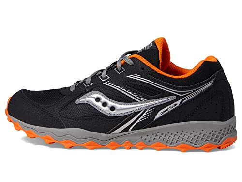 Saucony Cohesion Tr14 Lace to Toe Sneaker, Black/Orange, 1 Wide US Unisex Big_Kid
