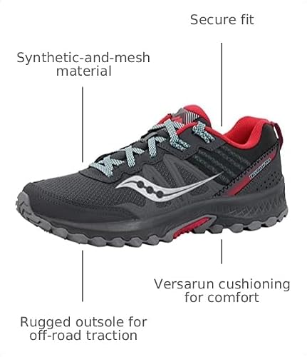 Saucony Women's Excursion TR14 Dark Grey/Hot Pink Running Shoe 9 M US