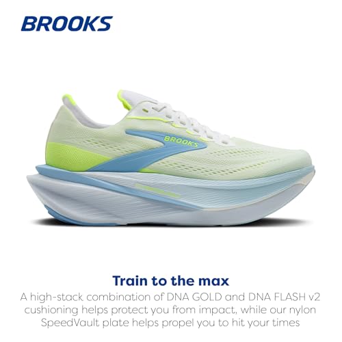 Brooks Women’s Hyperion Max 4 Neutral Running Shoe - White/Blue/Nightlife - 9 Medium