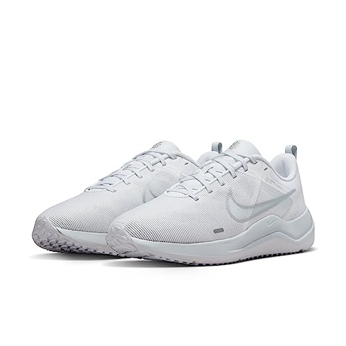 Nike Men's Downshifter 12 Trainers, White Metallic Silver Pure Platinum, 43 EU