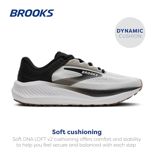 Brooks Men’s Anthem 8 Neutral Running Shoe - White/Black/Tan - 9.5 Medium - alternate view 2