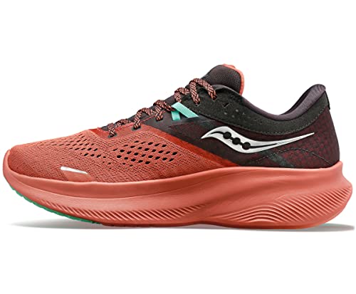 Saucony Women's Ride 16 Sneaker, Soot/Basalt, 9.5