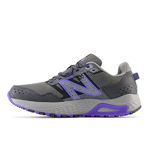 New Balance Women's 410 V8 Trail Running Shoe, Shadow Grey/Electric Indigo/Black, 9.5 W