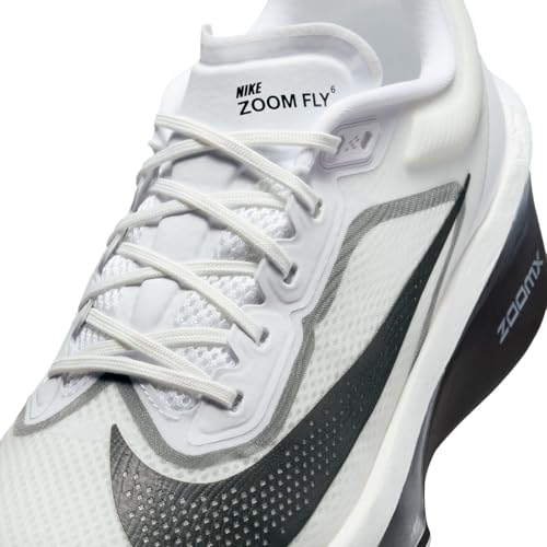 Nike Zoom Fly 6 Men's Road Racing Shoes (White/Smoke Grey/Metallic Silver/Black) Size 13