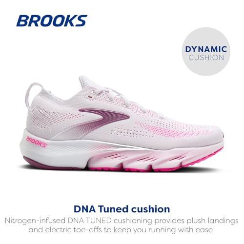Brooks Women’s Glycerin Flex Neutral Running & Walking Shoe - White/Cyber Pink/Argyle - 12 Medium - alternate view 2
