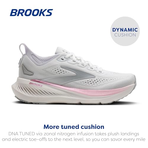 Brooks Women’s Glycerin 23 Neutral Running Shoe - White/Harbor Mist/Metallic - 9 Wide