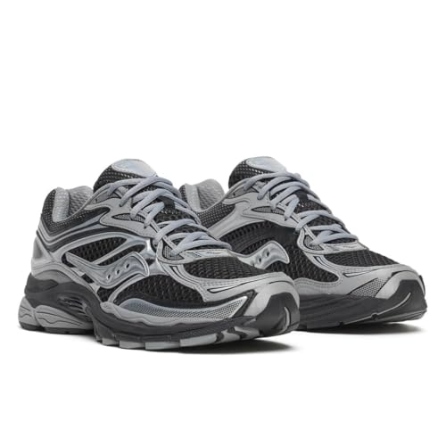 Saucony Unisex ProGrid Omni 9 Sneaker, Black/Silver, 8 Medium