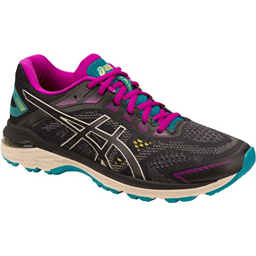 ASICS Women's GT-2000 7 Trail Running Shoes, 5, Black/Feather Grey