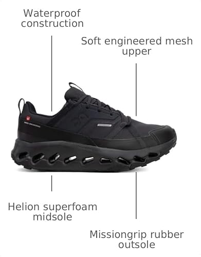 On Womens, Cloudhorizon Waterproof Black/Black 7 Medium