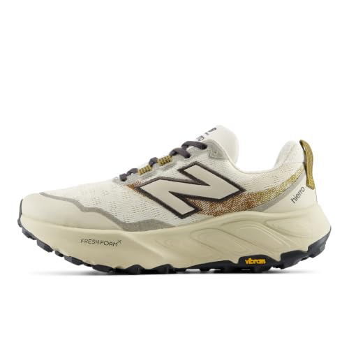 New Balance Men's Fresh Foam X Hierro v9 Trail Running Shoe, Angora/Basil Oil, 12