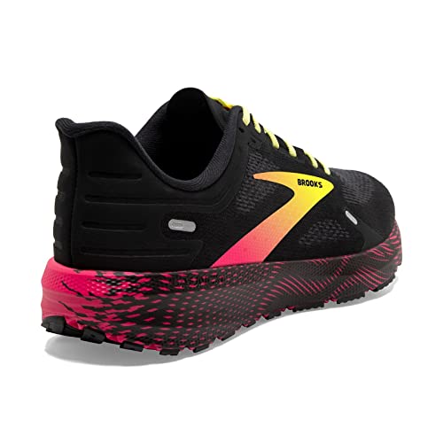 Brooks Men’s Launch 9 Neutral Running Shoe - Black/Pink/Yellow - 12 Medium